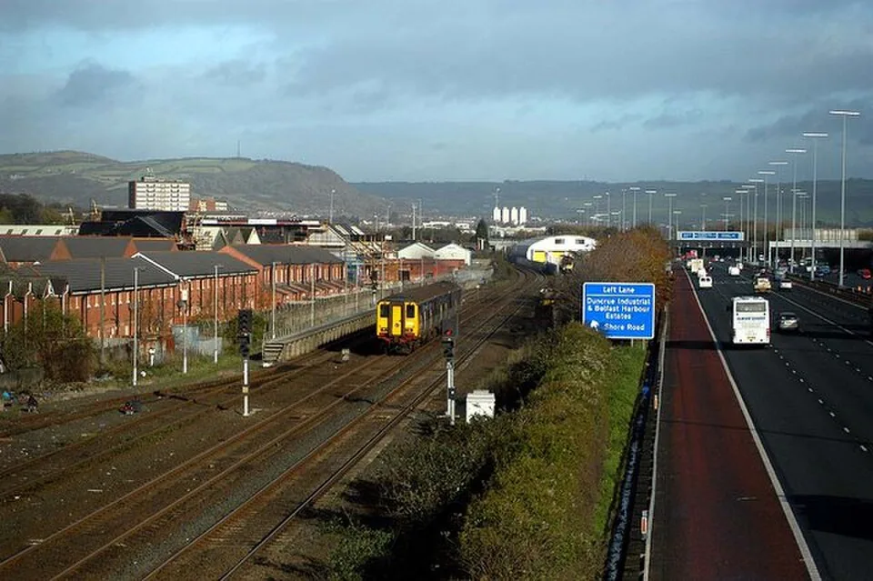 Belfast Lanyon Place → Larne Harbour: The Larne Railway Line and M2 Motorway