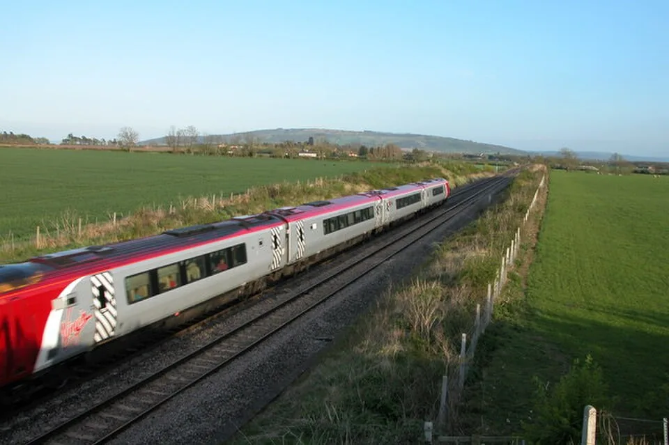 Oxford → Worcester: Virgin train on the Worcester to Bristol line