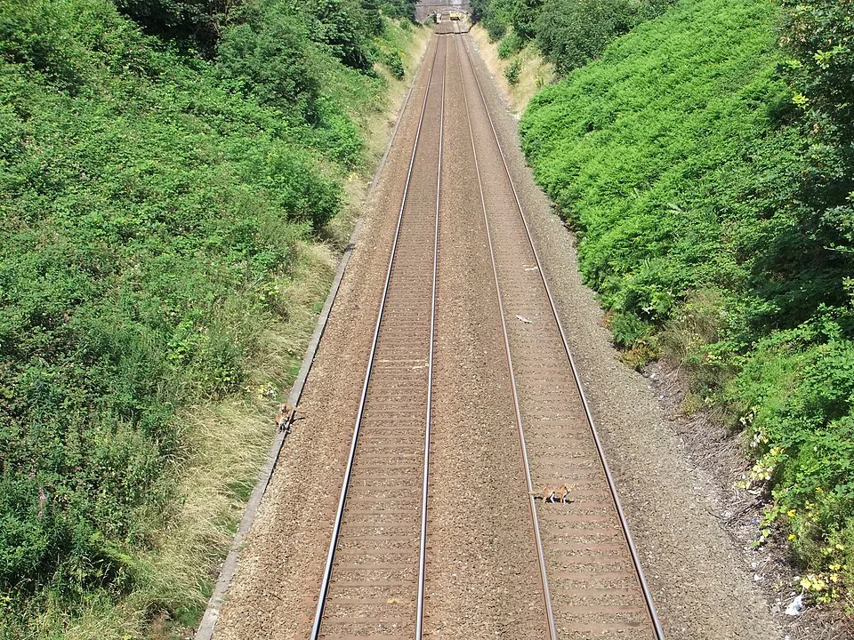 Manchester Piccadilly → Sheffield: The Hope Valley Line passes under Windmill Lane, North Reddish (1)