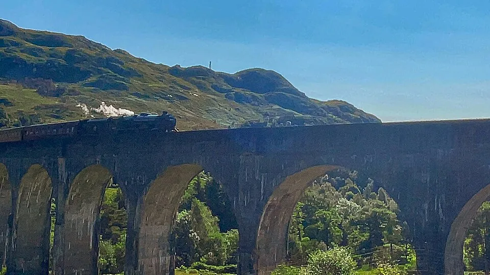 Fort William → Mallaig: Glenfinnan viaduct With steam train