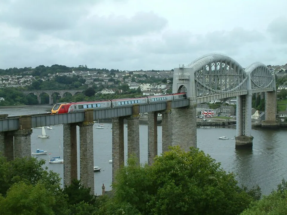 London Paddington → Penzance: Tamar, A Train Crossing The Royal Albert Bridge
