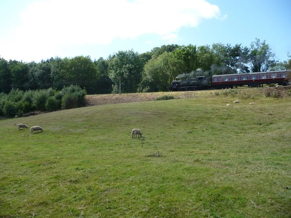 Kidderminster Town → Bridgnorth: Steam train on the Severn Valley Railway near Arley