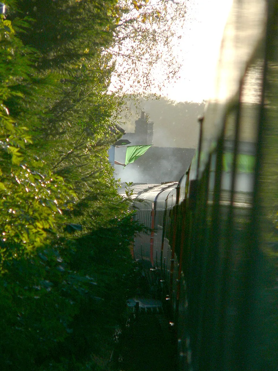Newcastle → Carlisle: HST singalled by flag on the Tyne Valley Line 2005-10-08 01