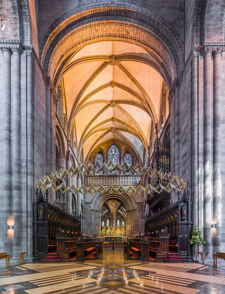 Newport → Abergavenny → Hereford → Ludlow → Church Stretton → Shrewsbury: Hereford Cathedral Choir, Herefordshire, UK - Diliff
